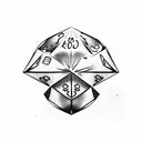 dice with arrowhead tattoo design idea