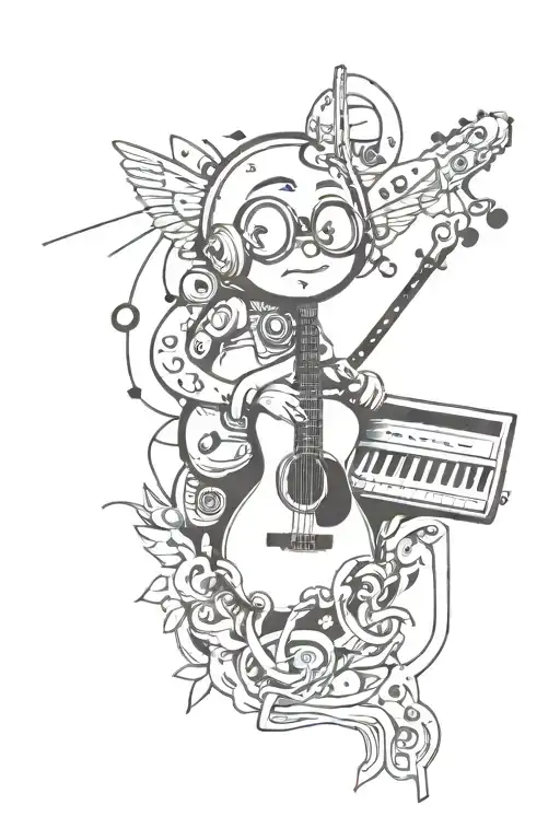 Incorporate elements from Amir Tataloo's music into a tattoo design tattoo design idea