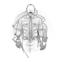 dad with son and daughter  tattoo design idea