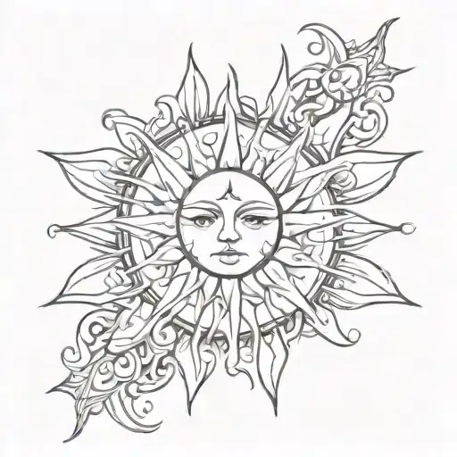 sun gothic tattoo design idea