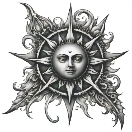 sun gothic tattoo design idea