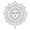 sun gothic without face tattoo design idea
