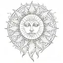 sun gothic without face tattoo design idea