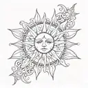 sun gothic tattoo design idea