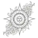 sun gothic tattoo design idea