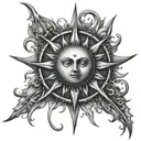 sun gothic tattoo design idea