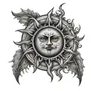 sun gothic tattoo design idea