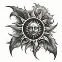 sun gothic tattoo design idea