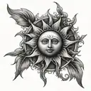 sun gothic tattoo design idea
