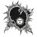 sun gothic tattoo design idea