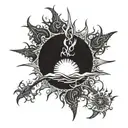 sun gothic tattoo design idea