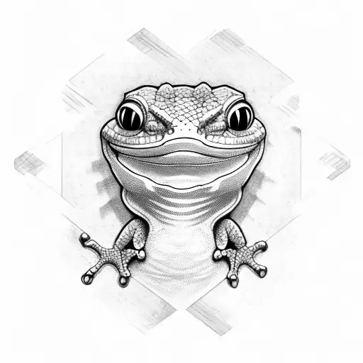 Gecko with fine lines tattoo design idea