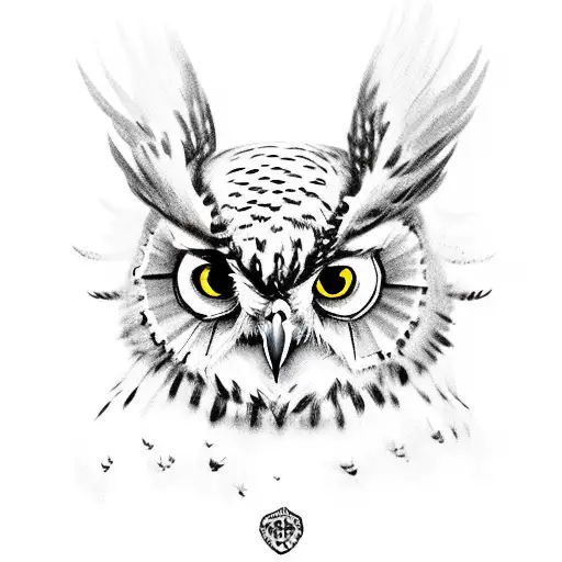 Jester with Owl sad and funny tattoo design idea