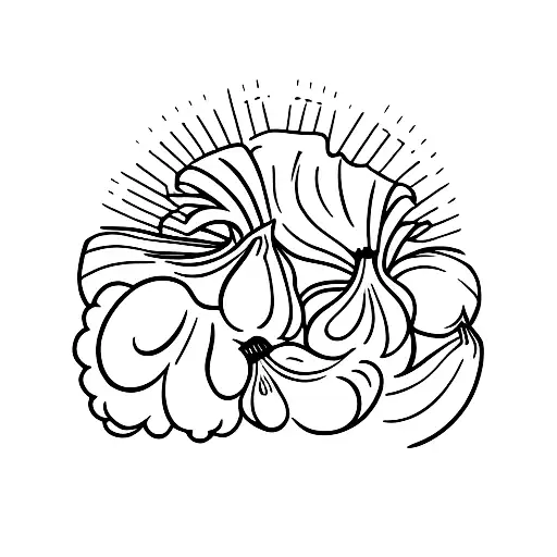 onion garlic shallot tattoo design idea
