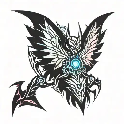 devilman crybaby with wings tattoo design idea