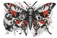 geometric death moth tattoo design idea