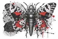 geometric death moth tattoo design idea