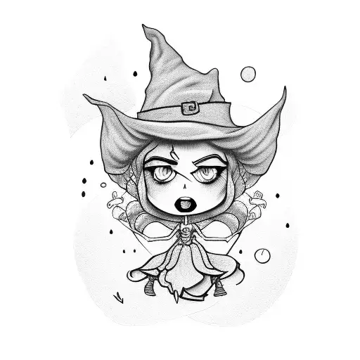 blossom powerpuff witch tattoo design idea