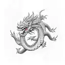 traditional japanese dragon surrounded my british pounds  tattoo design idea