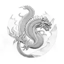 traditional japanese dragon surrounded my british pounds  tattoo design idea