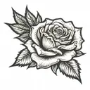 rose with paint brush as the stem  tattoo design idea