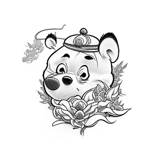 Taoist Winnie the Pooh tattoo design idea