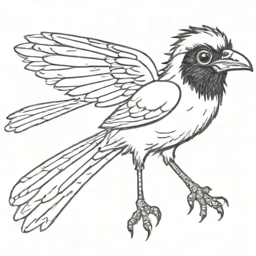 magpie wearing aviation goggles tattoo design idea