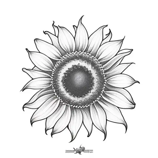queen bee with sunflower tattoo design idea