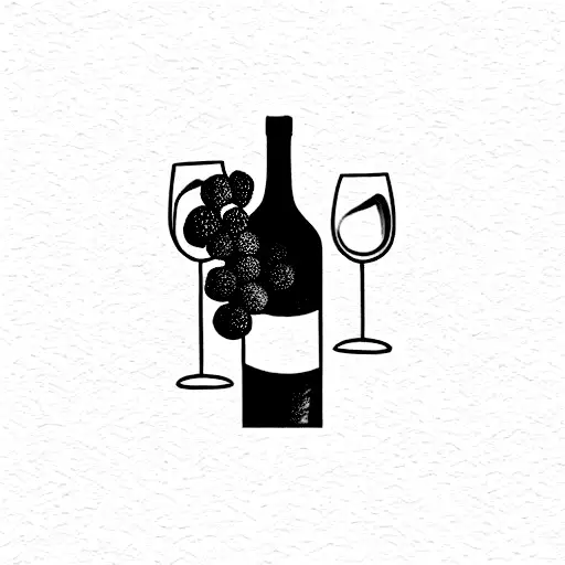 luxurious wine  tattoo design idea