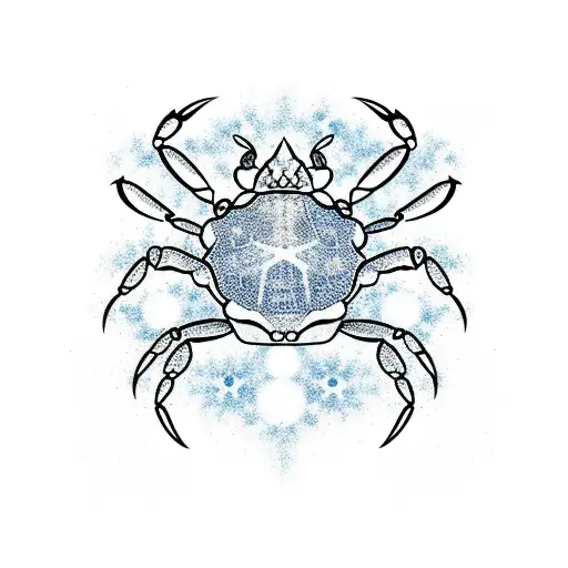 Cancer crab constellation tattoo design idea