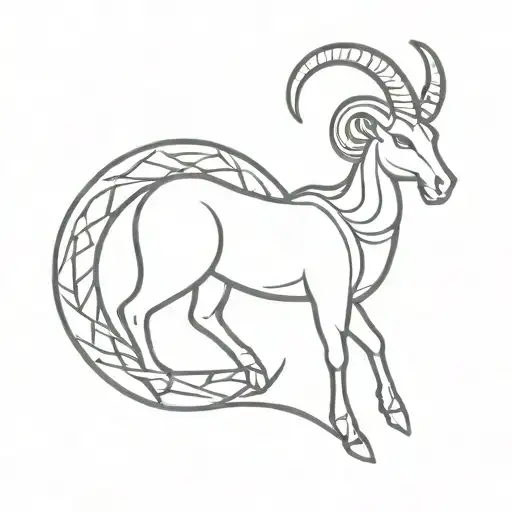 Capricorn icon tattoo design idea