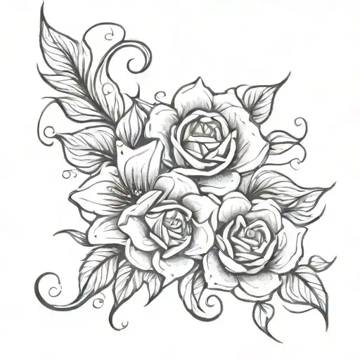 Tangled flower tattoos  tattoo design idea