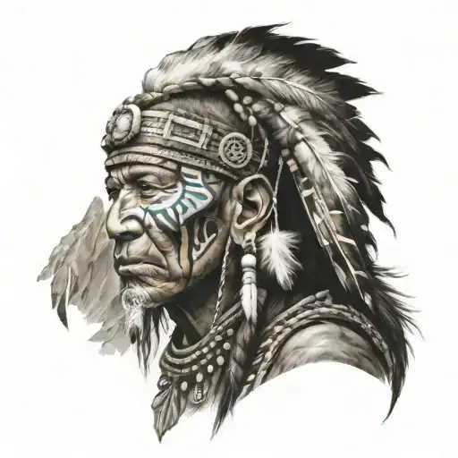 mountain shaman healer tattoo design idea