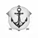 anchor with M and D on sides tattoo design idea