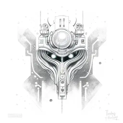 Trippy Alien tattoo design idea