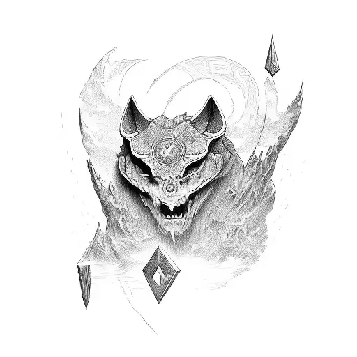 Algiz Rune Mountains tattoo design idea