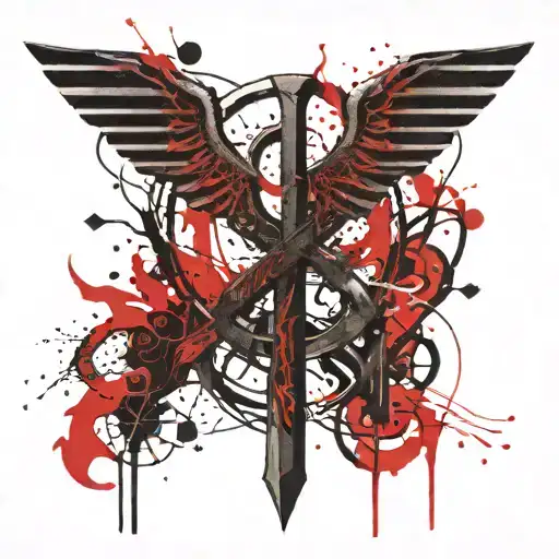 dark ankh symbol tattoo design idea