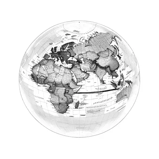 A world map made up of intricate airplane routes tattoo design idea