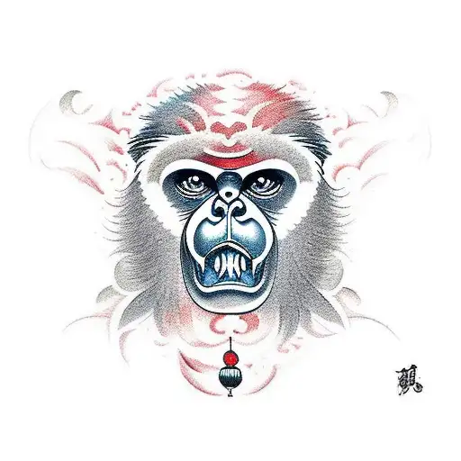 Gibbon swinging tattoo design idea