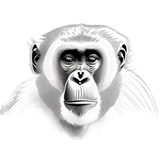 Gibbon head, chimp head, orangutan head on a totem pole tattoo design idea
