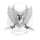 eagle with full wings open tattoo design idea