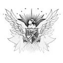 eagle with full wings open tattoo design idea
