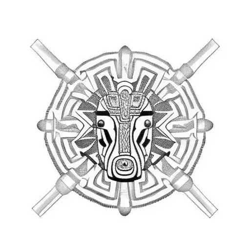 trojan horse samoan style tattoo design idea