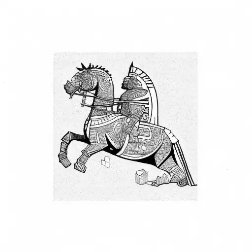 trojan horse samoan style tattoo design idea