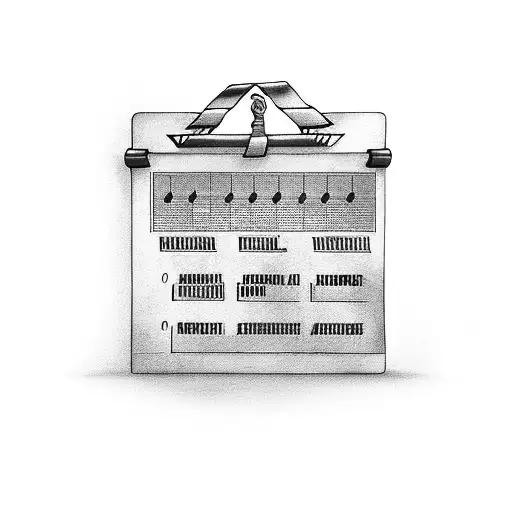 A clapperboard with music notes instead of scene details tattoo design idea