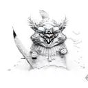 randonee skiing  tattoo design idea