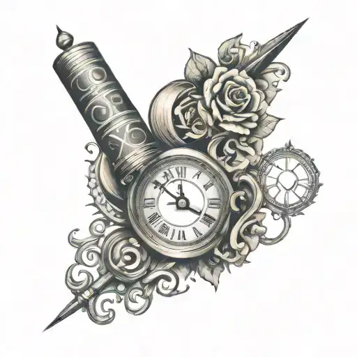 69 420 roman numerals tattoo design idea