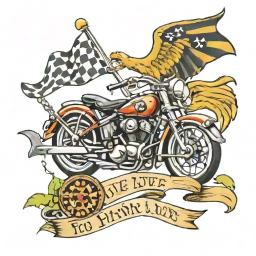 548 live to ride ride to live with racing flags tattoo design idea