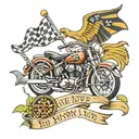548 live to ride ride to live with racing flags tattoo design idea