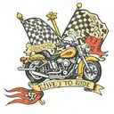 548 live to ride ride to live with racing flags tattoo design idea